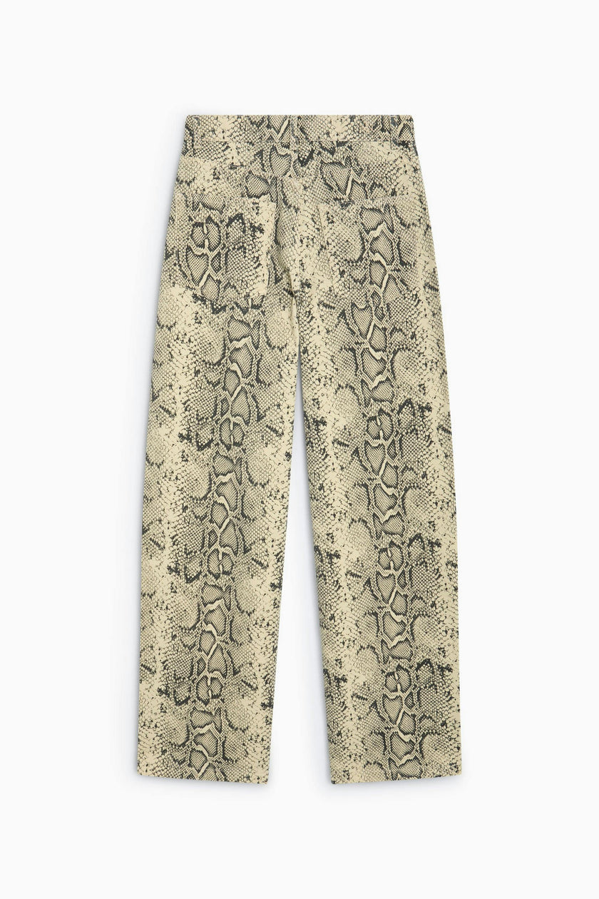 TNS Denim Woman Barrel Trouser Snake Print