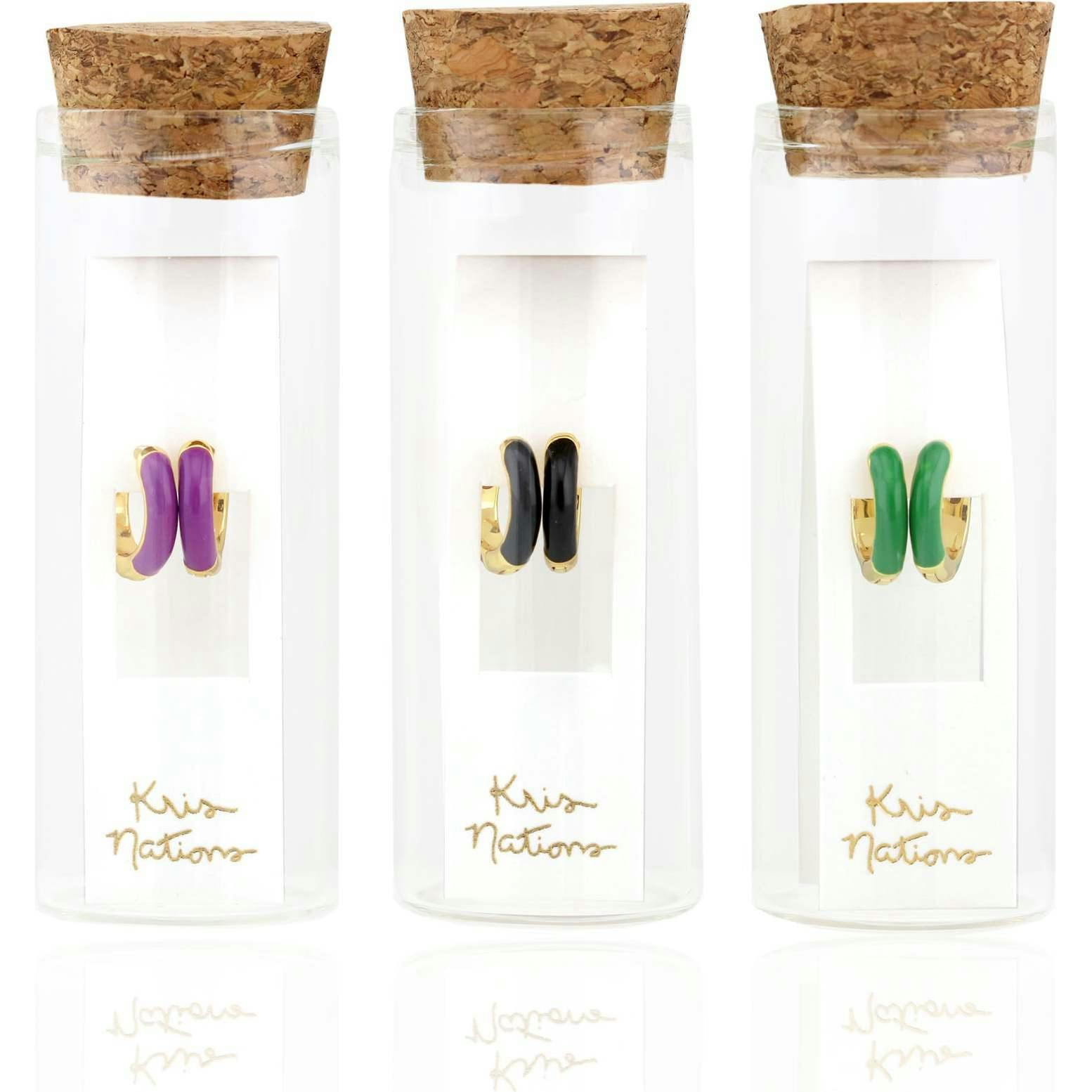 Enamel Huggie Hoop Earrings