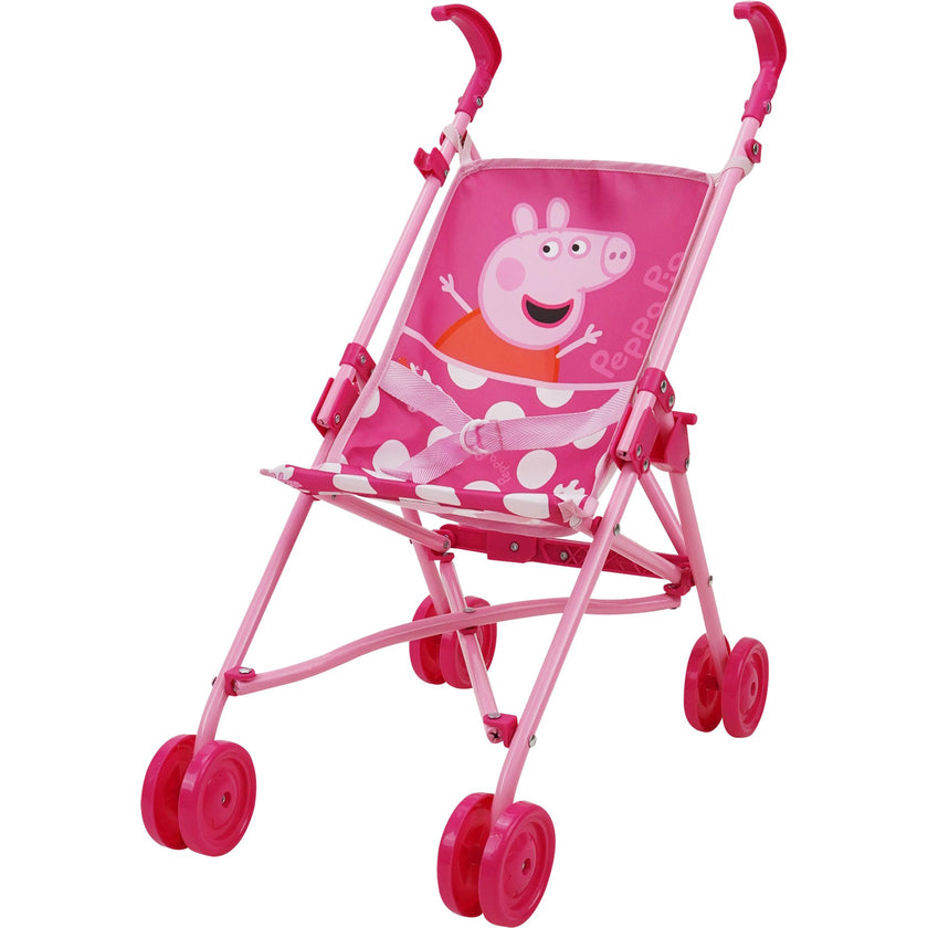 Peppa Doll Umbrella Stroller - Pink & White Dots