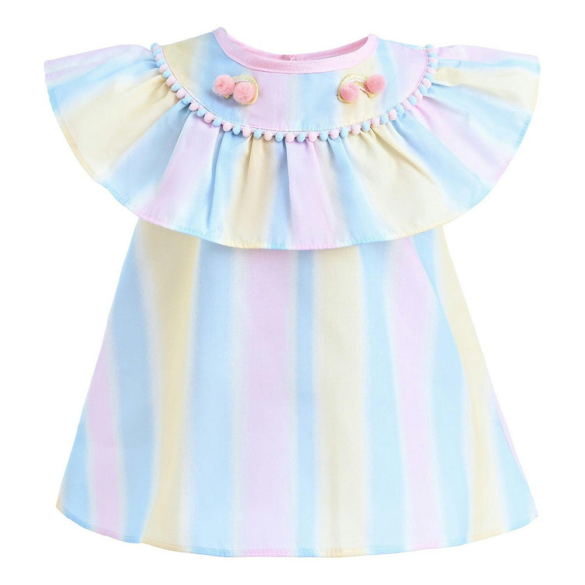 Multicolor Rainbow Striped Ruffle Outfit