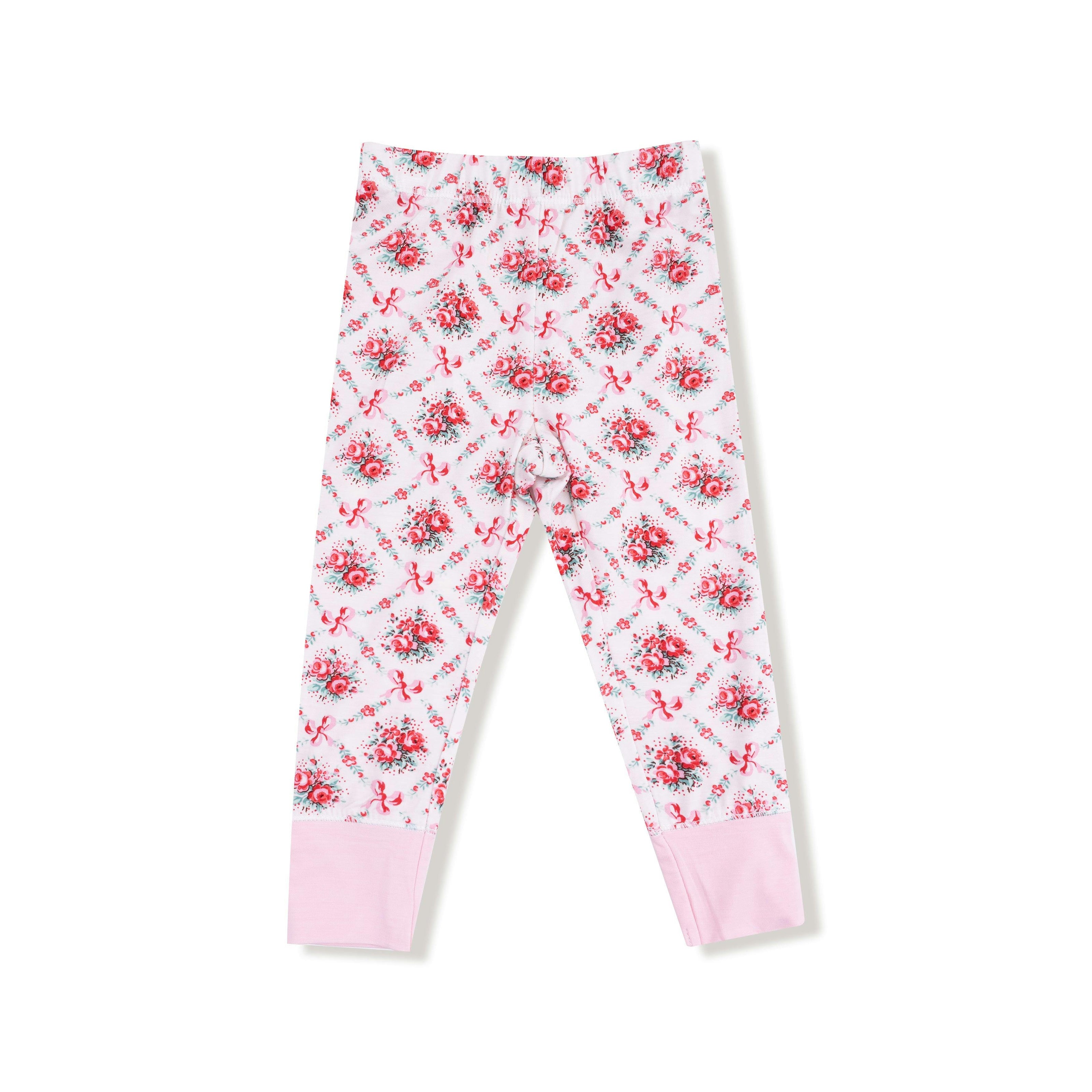 Rose Bow Lattice - Long Sleeve Loungewear Set