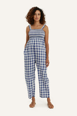 Women's Maternity Marais Smocked Bust Sleeveless Strap Jumpsuit