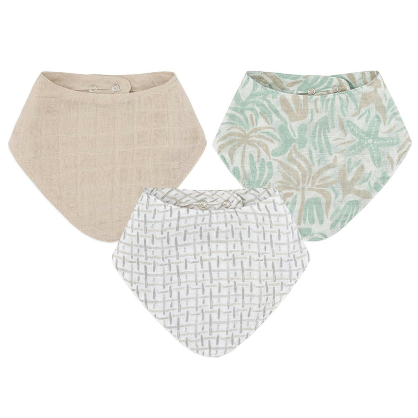 Cove Beach Life Cotton Bandana Baby Bib (3 Pack)