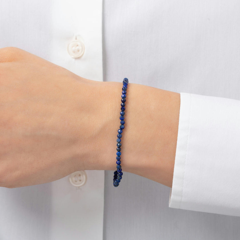 Blue Lapis Bead Bracelet