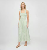 The Azalea Maxi Nap Dress - Green Jacquard Stripe