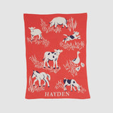 Custom Personalized Baby Sustainable Knit Throw Blanket - Farm