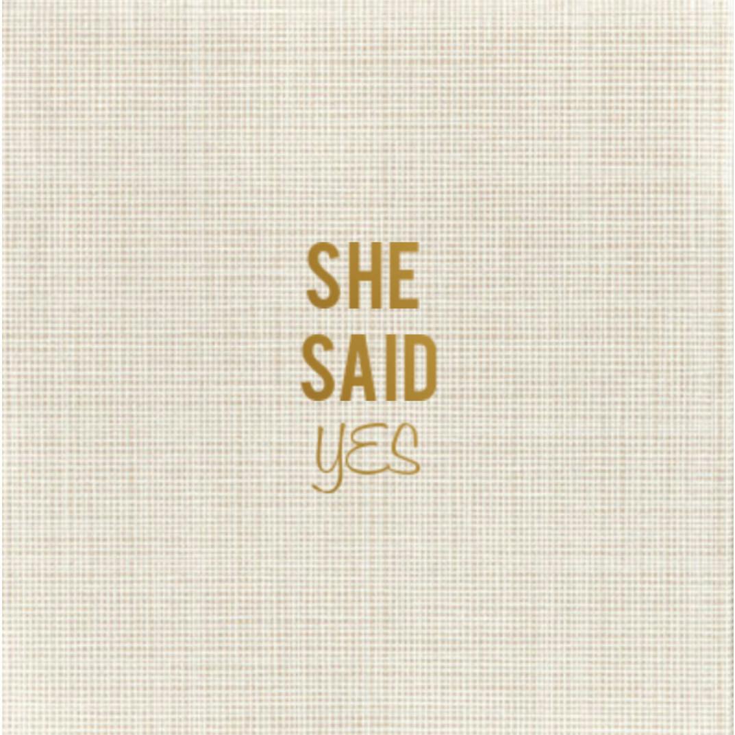 She Said Yes Disposable Cocktail Napkin
