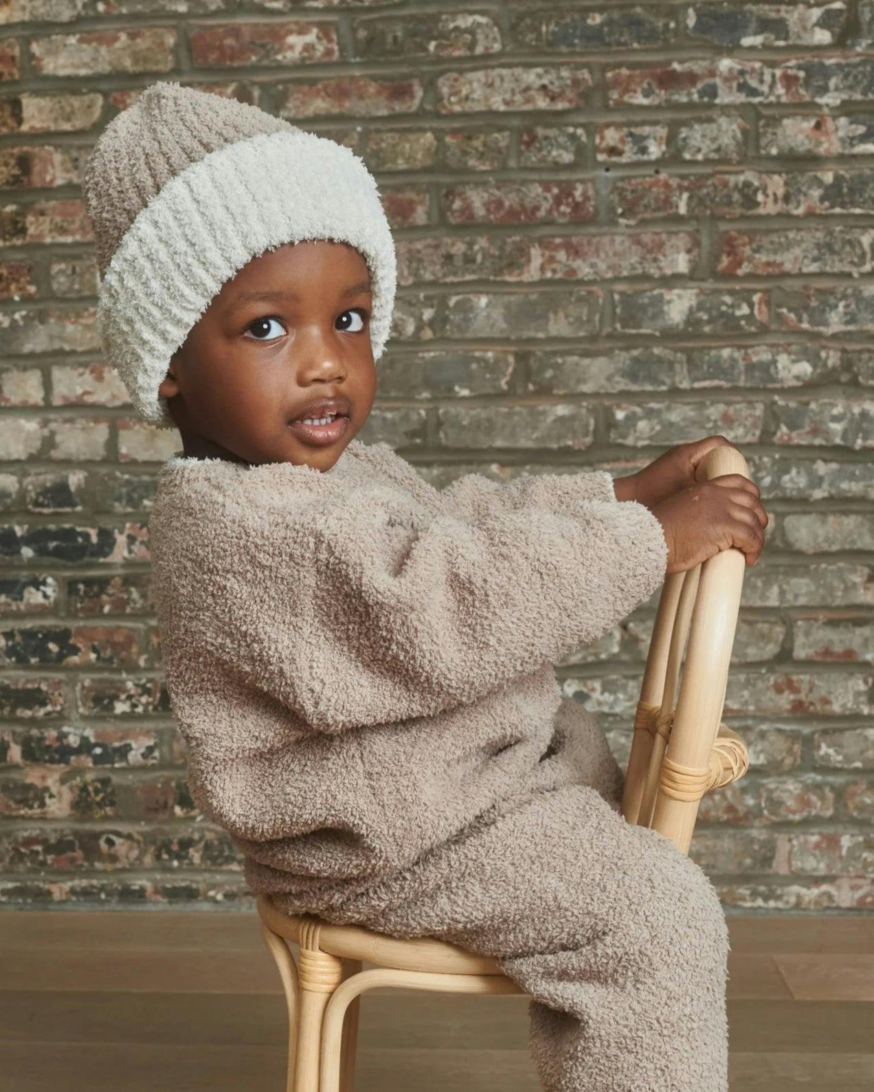2-Tone Ribbed Beanie - Fuzzy