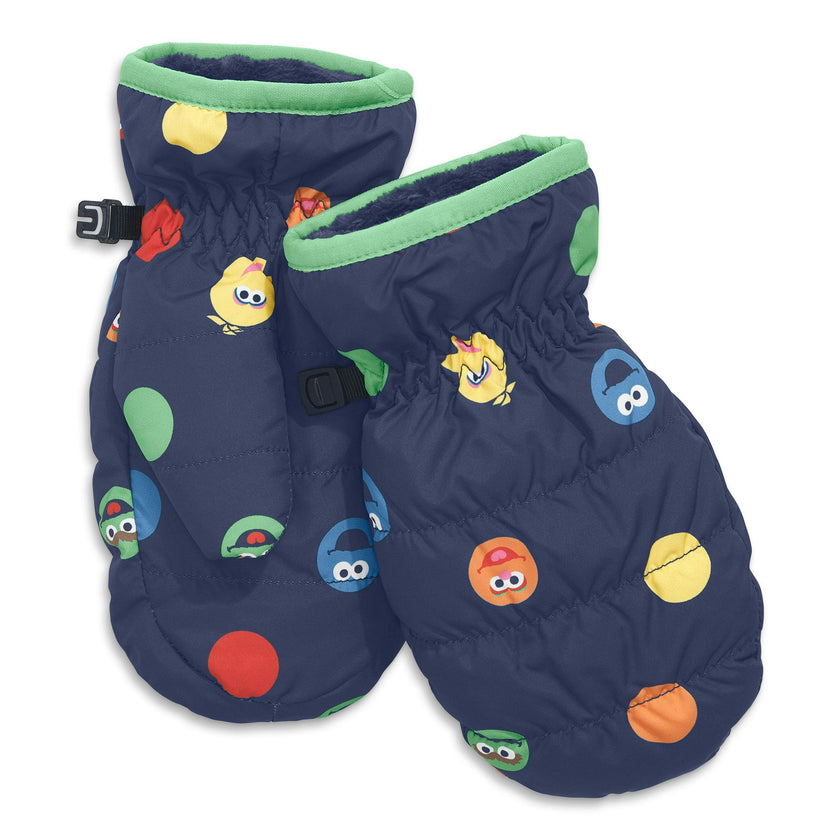 Kids Sesame Street friends puffer mittens