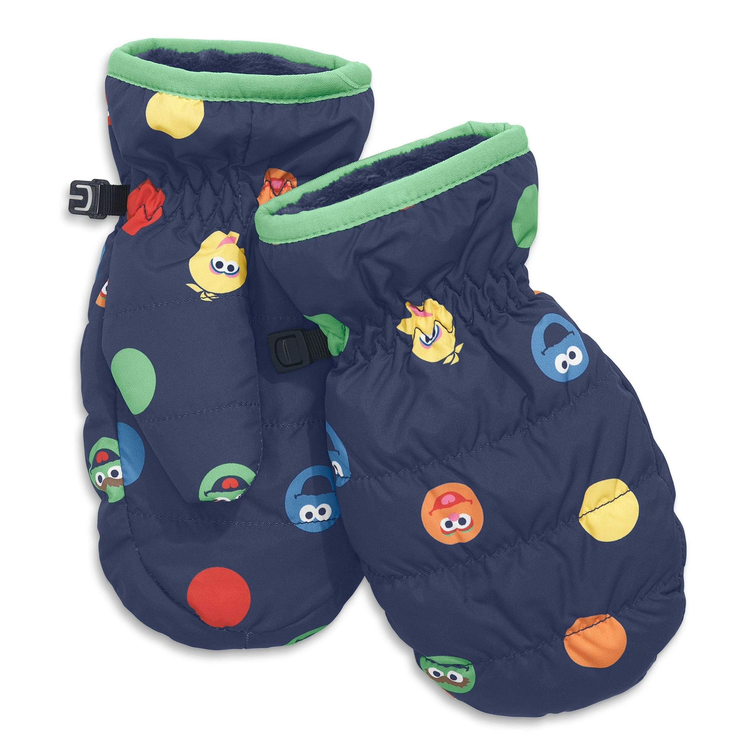 Kids Sesame Street friends puffer mittens