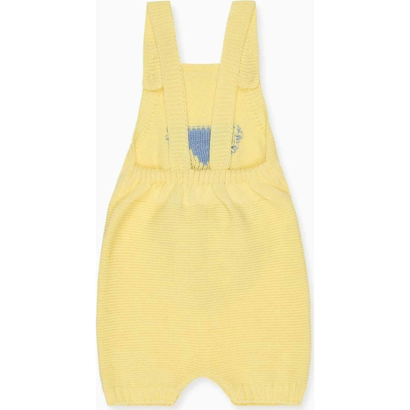 Lemon Crispa Cotton Bunny Baby Knitted Dungarees
