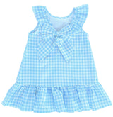 Gingham Blue Back Bow Dress