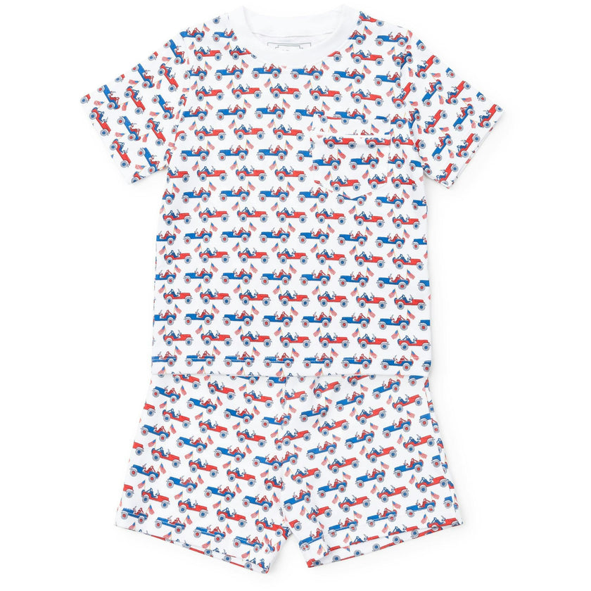 Charles Boys' Short Set - Patriotic Jeeps