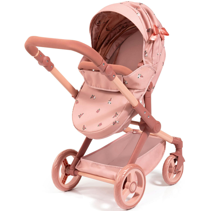Doll Pram: Xeo - Pink & Flowers