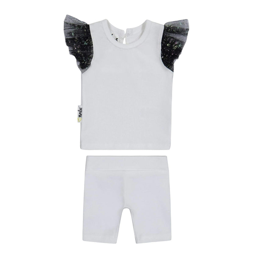 Glitter Mesh 2-Piece Top & Short Set