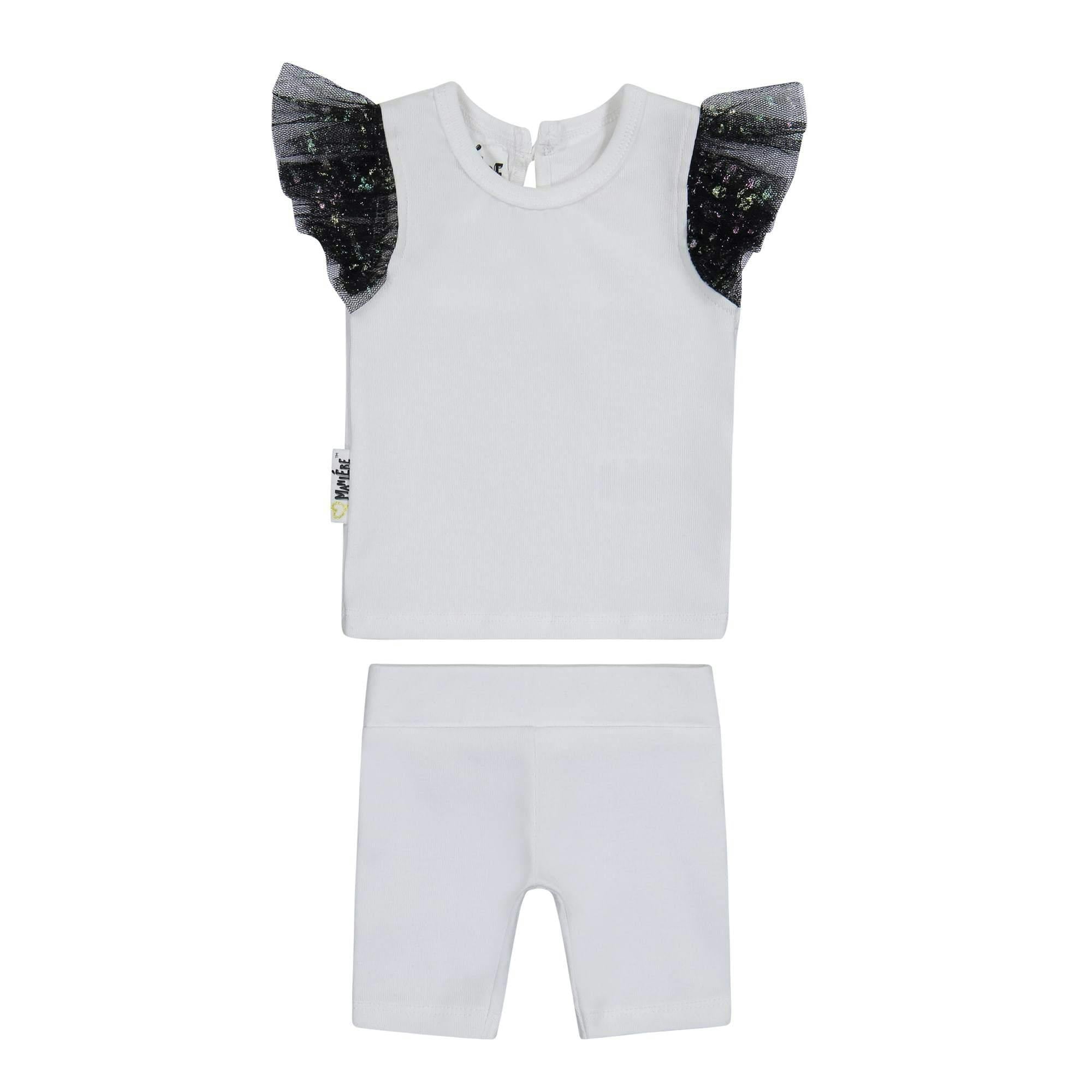 Glitter Mesh 2-Piece Top & Short Set