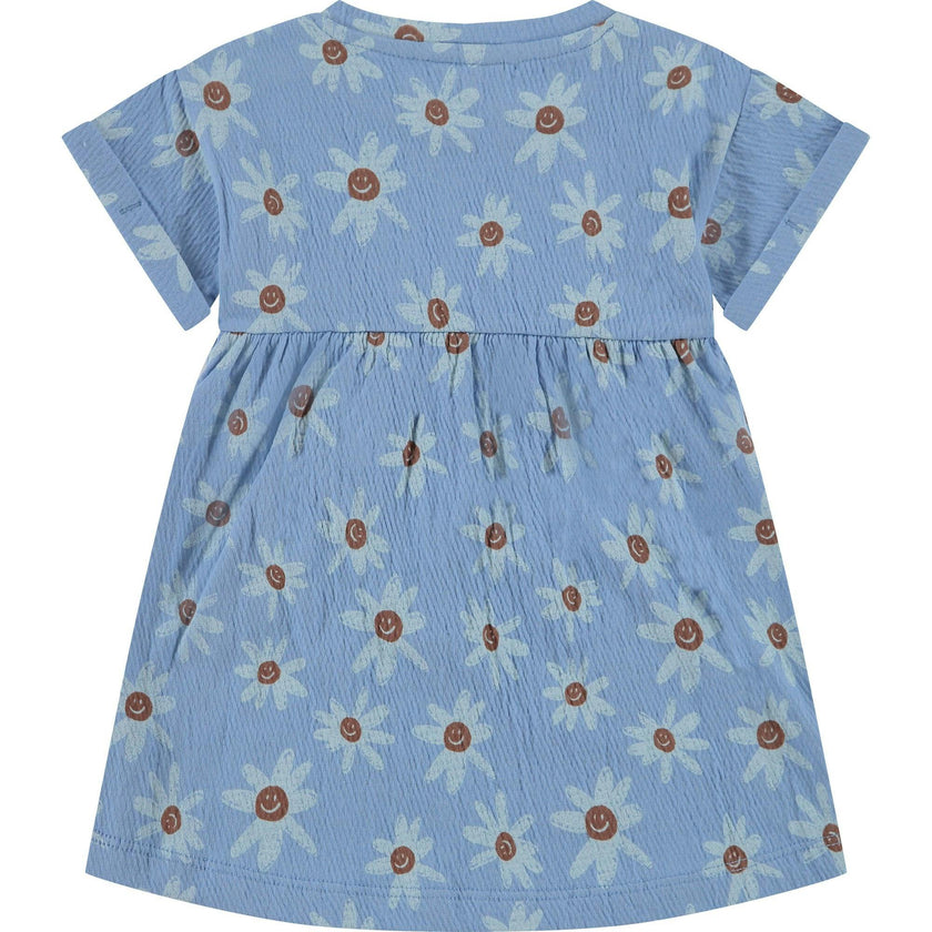 Smiling Daisy Print Short Sleeve Dress