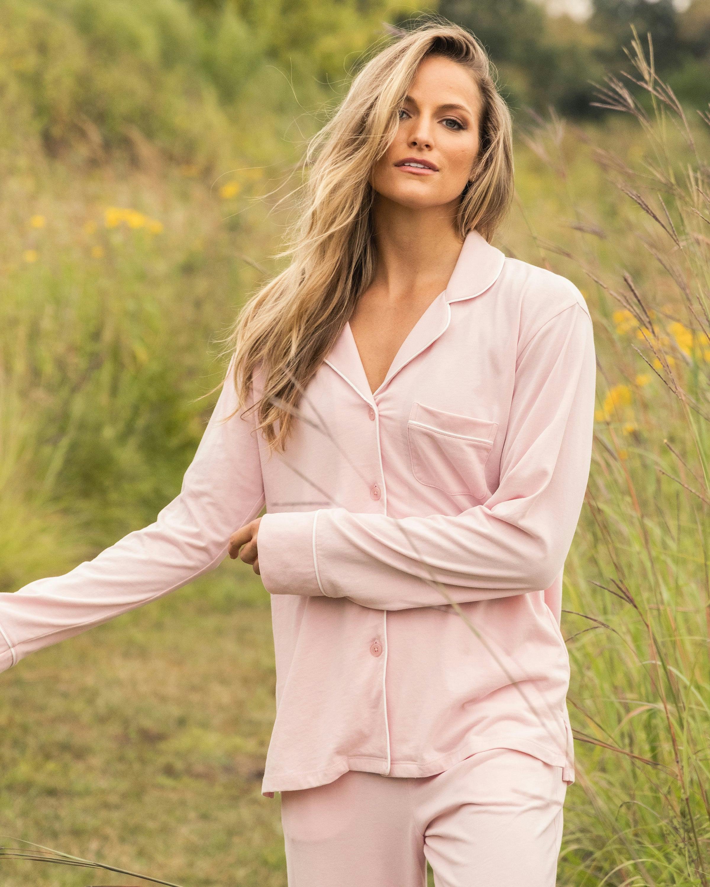Women's Pima Pajama Set in Pink