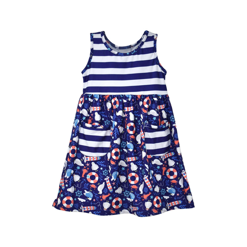 UPF 50+ Dahlia Sleeveless Tee Dress w/ Pockets