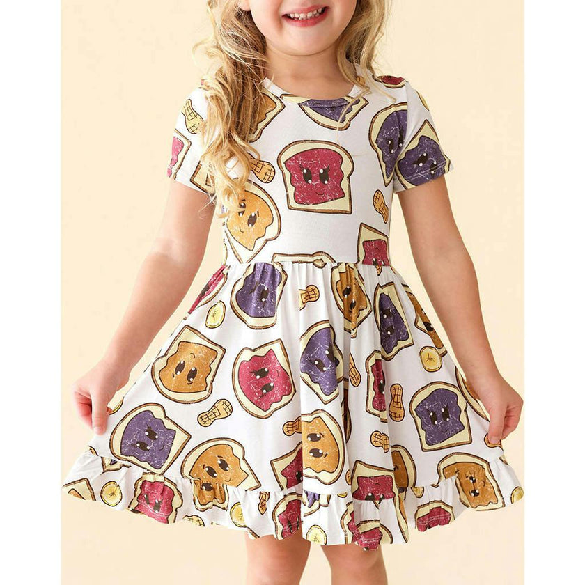 Peanut Butter Jelly Time Ruffled Twirl Dress