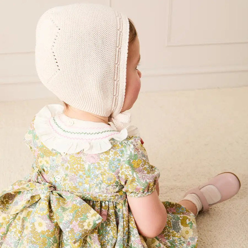 Openwork Knitted Bonnet in Beige(S-L)