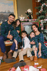 Teagan Dress in Emerald Plaid