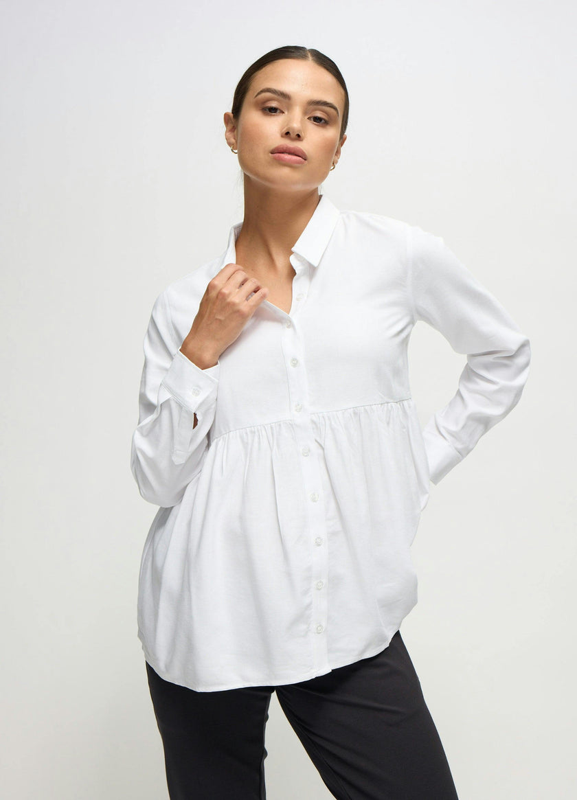Long Sleeve Peplum Maternity and Nursing Blouse