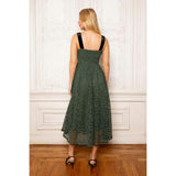 Penny Tank Midi Dress in Green Lace