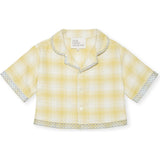 Embroidered Shirt Jacket in Daisy Plaid