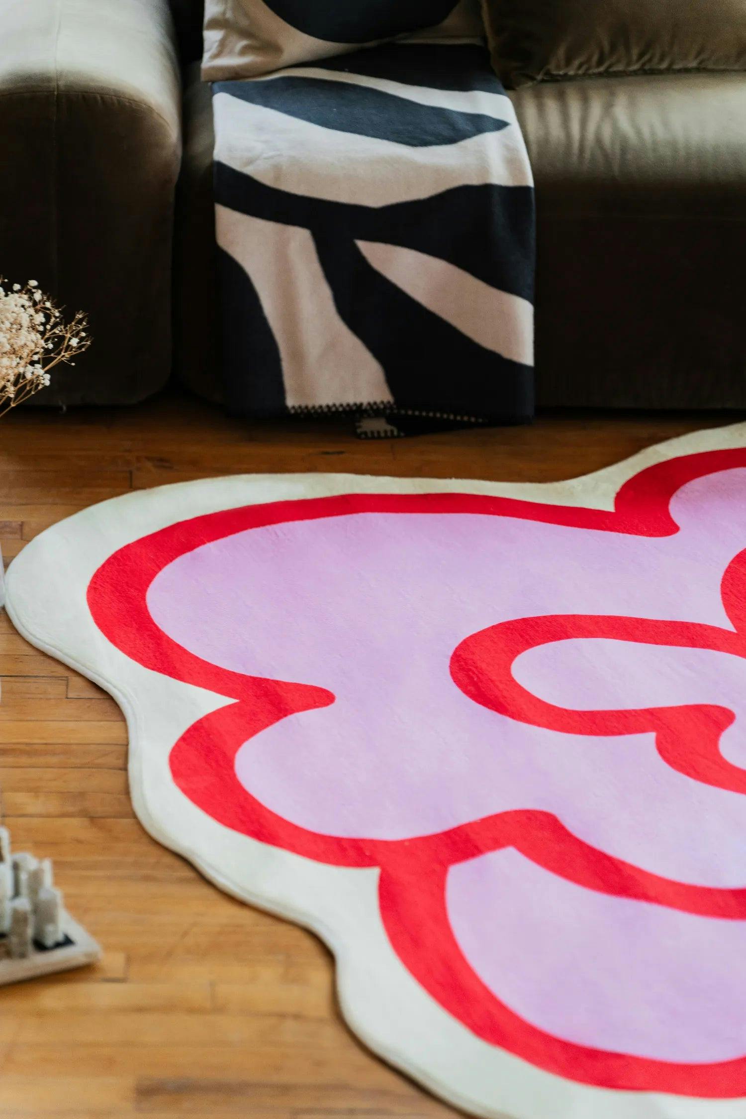 Funky Flower Shaped Irregular Rug by Shayla Goethe