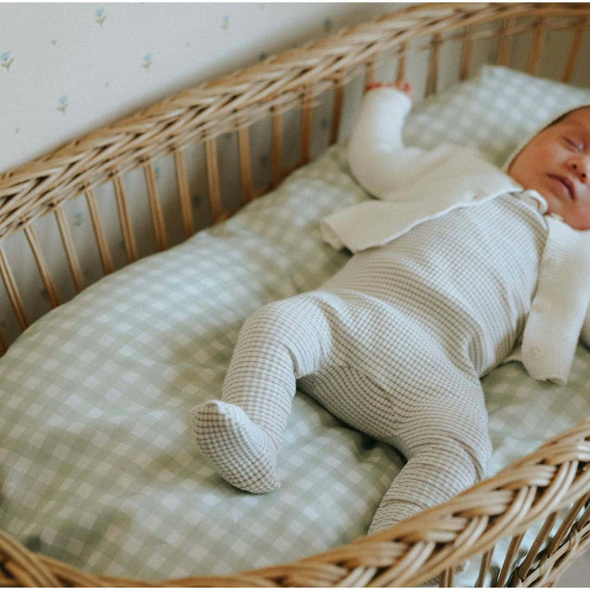 Picnic Gingham Crib Sheet - Green