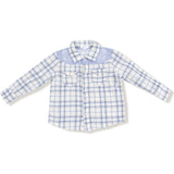 Blue Plaid - Long Sleeve Western Pearl Snap Shirt