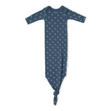 Organic Knotted Baby Gown - Indigo Blossom