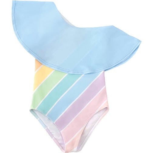 West Coast Rainbow One Shoulder Ruffle
