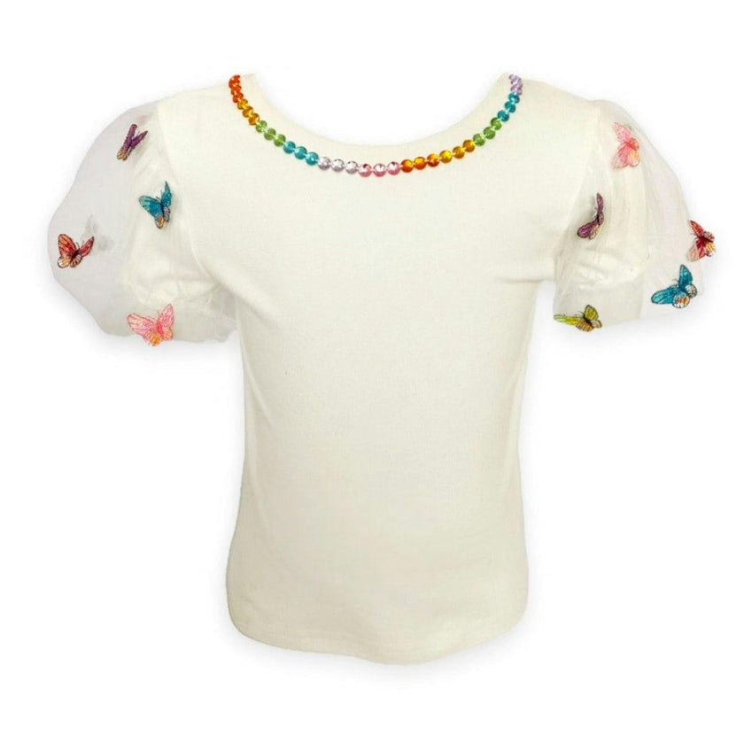 3D Rainbow Butterflies Puff T-Shirt