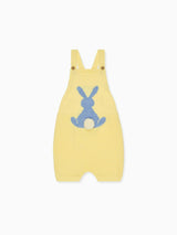 Lemon Crispa Cotton Bunny Baby Knitted Dungarees