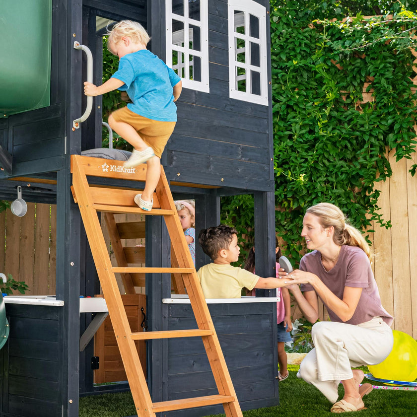 Cozy Escape Wooden Outdoor Two Story Playhouse