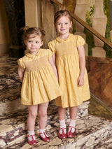 Nicky Hilton x La Coqueta Lemon Dolly Girl Hand-Smocked Dress