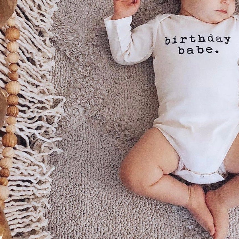 Birthday Babe Organic Bodysuit Long Sleeve