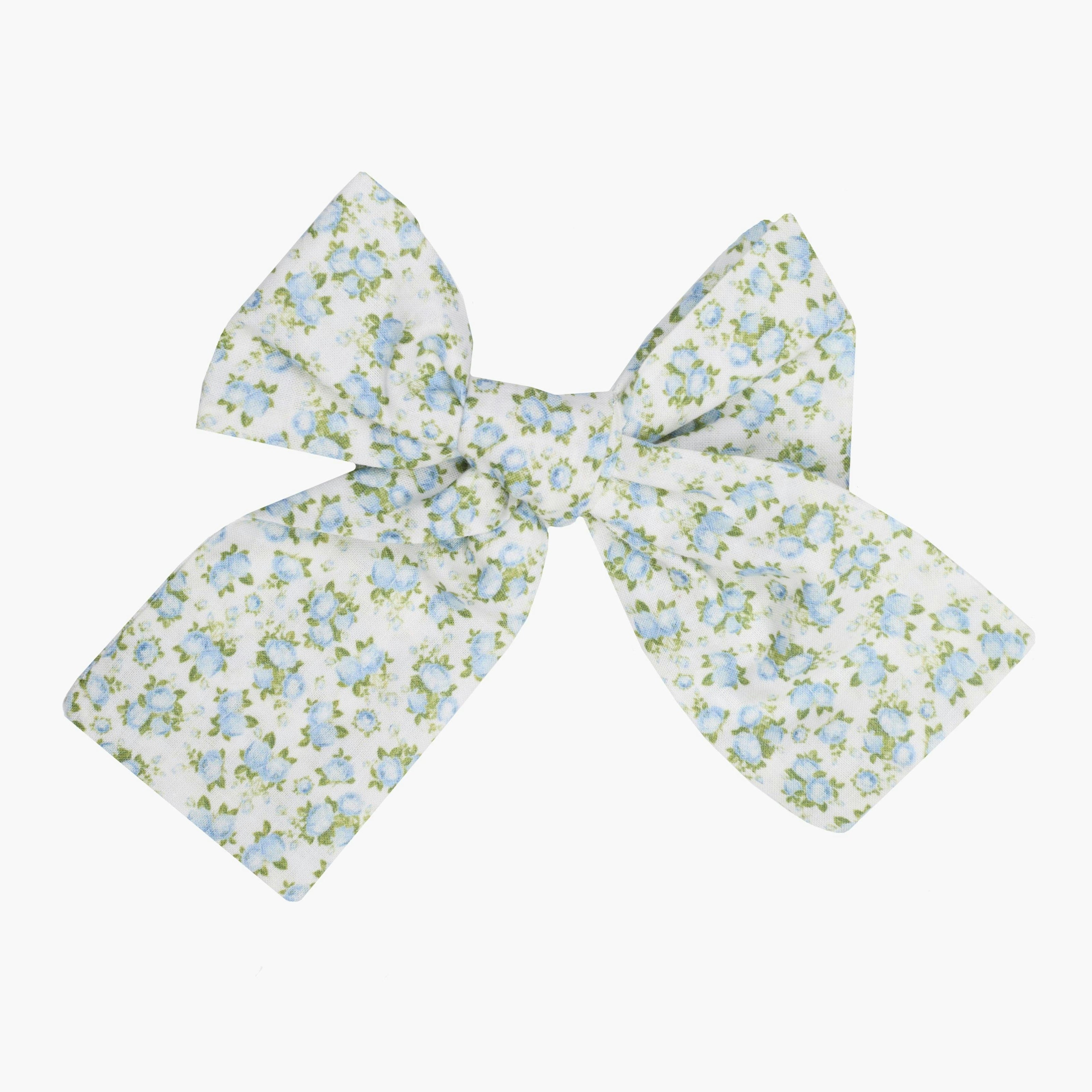 Flower blue Bow Clip
