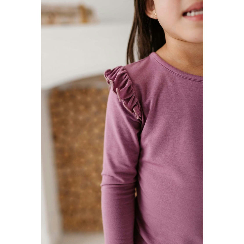 Girl's Long Sleeve Ruffle Top