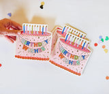 Packed Party Birthday Wishes Die-Cut Birthday Cake Napkins 20ct - Gold Foil Shaped 3-Ply Celebration Napkins for Dessert Tables