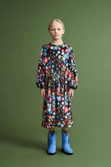 VELVET FLORECITAS DRESS BLACK