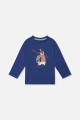Long Sleeve Organic Cotton T-Shirt Blue