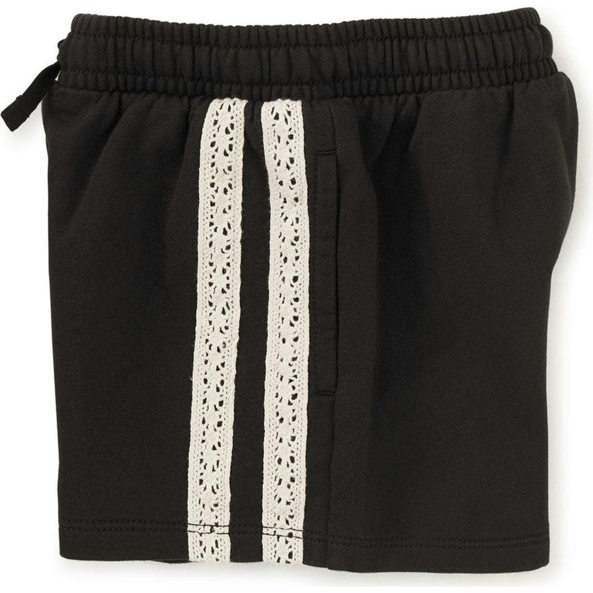 Crochet Sporty Shorts, Black