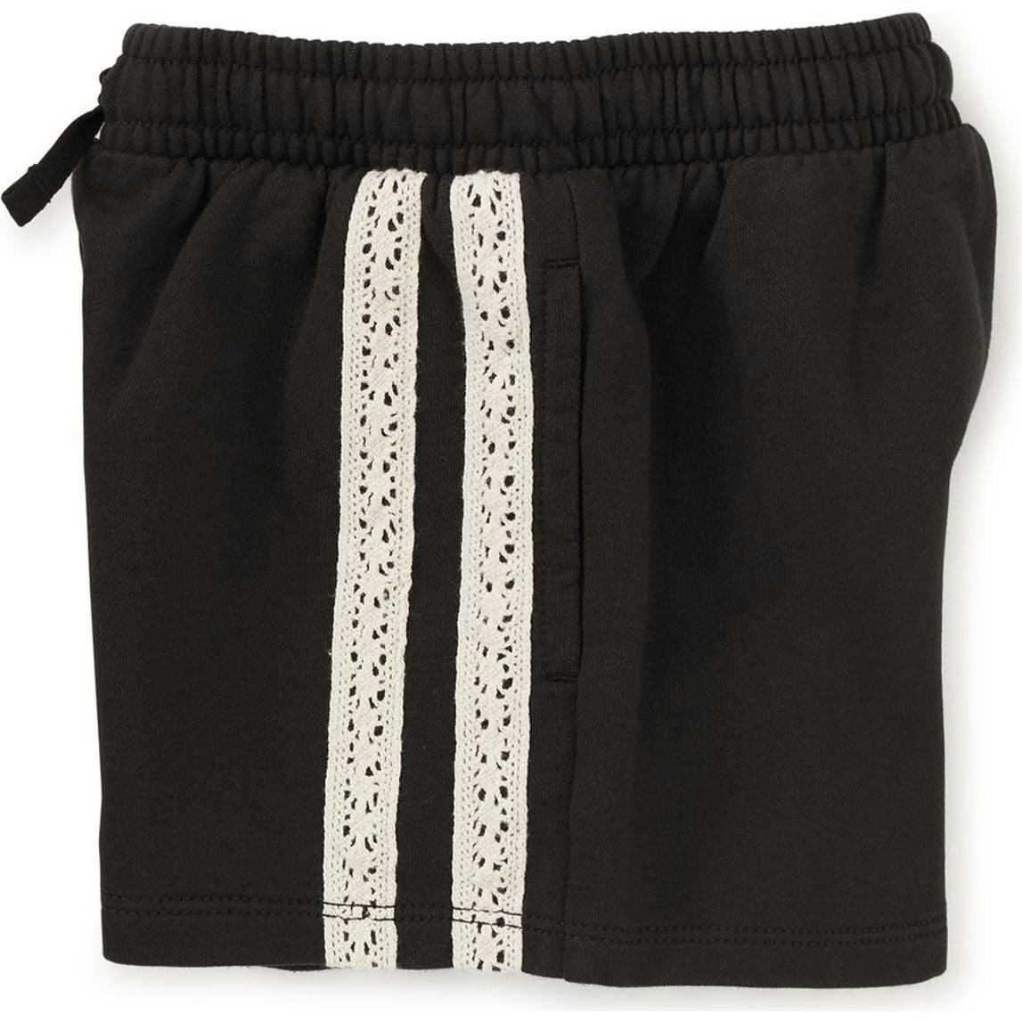 Crochet Sporty Shorts, Black