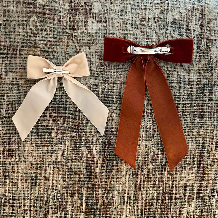 Mademoiselle Velvet Bow, Red
