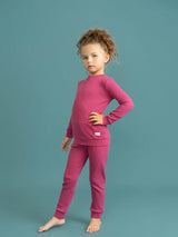 Stretch Waffle Knit Elastic Waist Top and Pants Two Piece Set