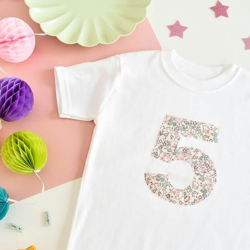 Liberty of London Children's Birthday Short Sleeve T-shirt - White
