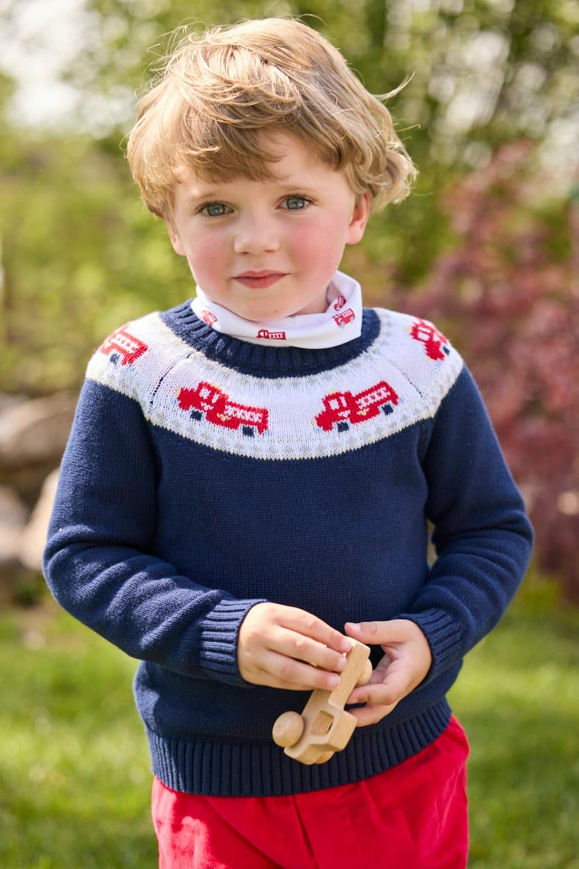 Printed Turtleneck - Fire Trucks